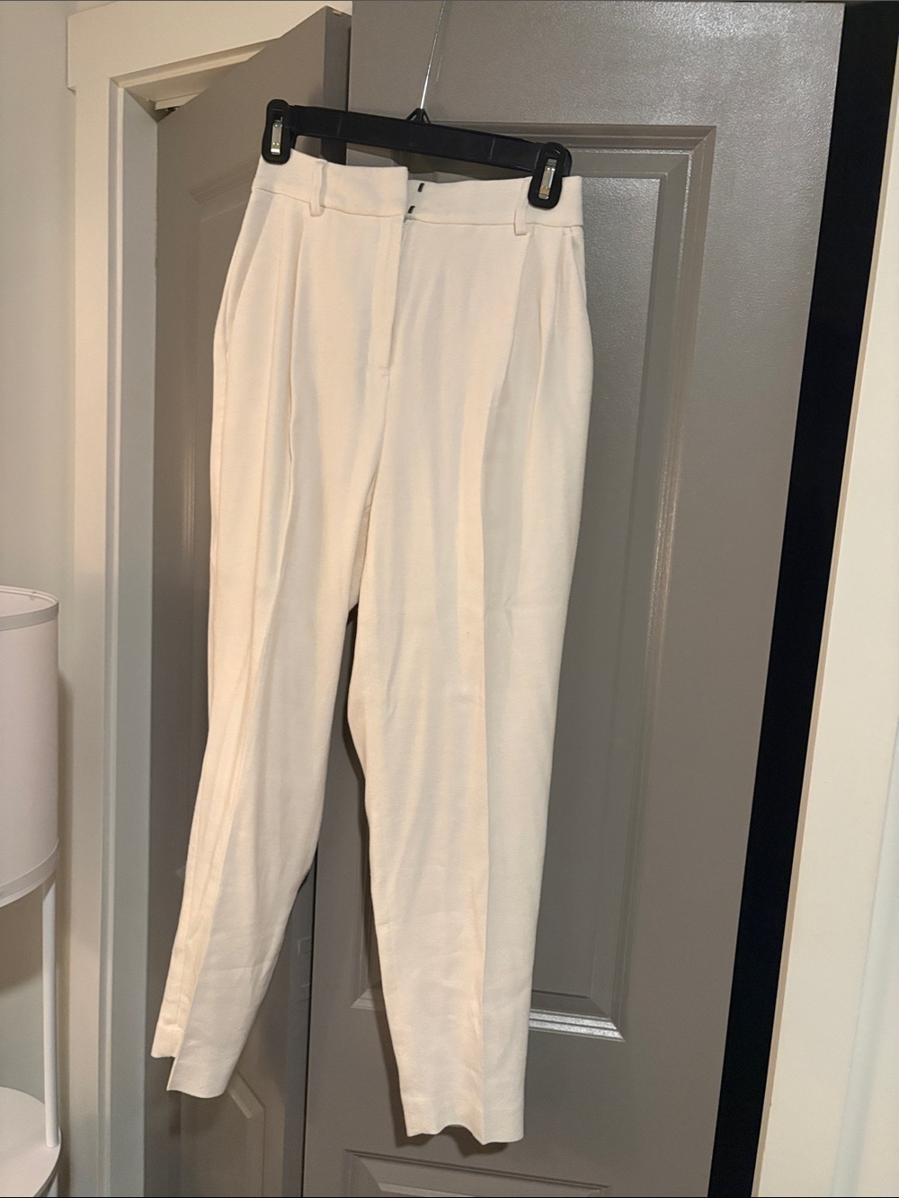 Express Cream Tailored High-Rise Pants